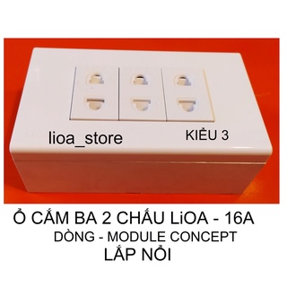 Ổ CẮM BA 2 CHẤU LiOA VỚI MẶT MODULE CONCEPT/