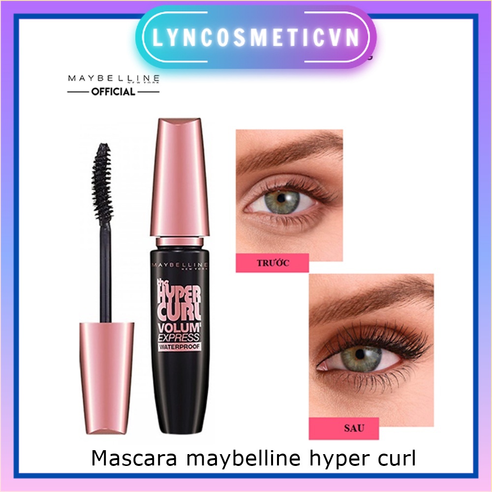 Chuốt mi, Mascara Làm Dài Và Cong Mi, Không Lem Không Trôi Maybelline The Hyper Curl Mascara