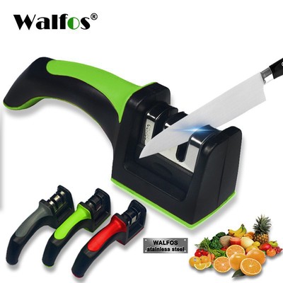 Dụng cụ mài dao nhà bếp bằng thép không gỉ và nhựa Walfos có 3 màu khác nhau
