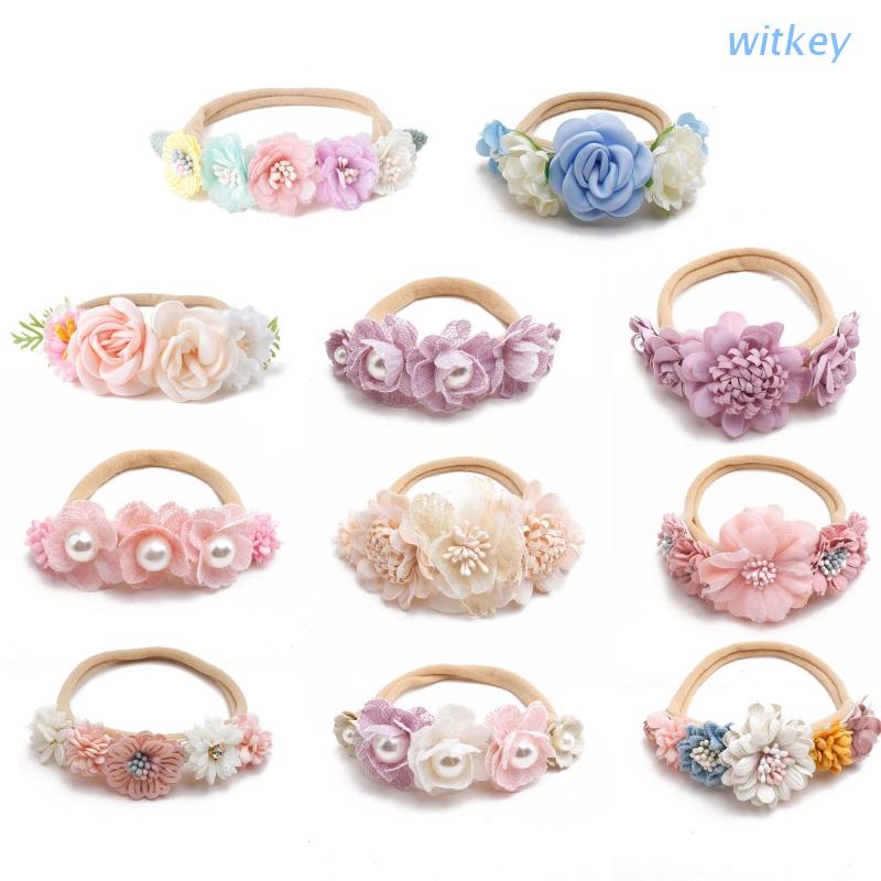 Băng Đô Co Giãn Đính Hoa Dễ Thương Dành Cho Bé