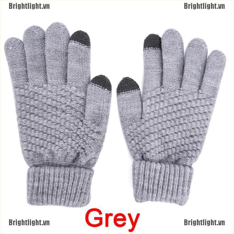 Găng Tay Len Giữ Ấm Có Thể Chạm Màn Hình Cảm Ứng Dành Cho Cả Nam Và Nữ