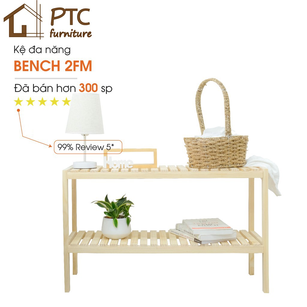 [ FREE SHIP ] Kệ Giày, Kệ Đa Năng 2 Tầng Nhiều Kích Thước Gỗ Thông PTC Furniture Nội Thất Lắp Ráp