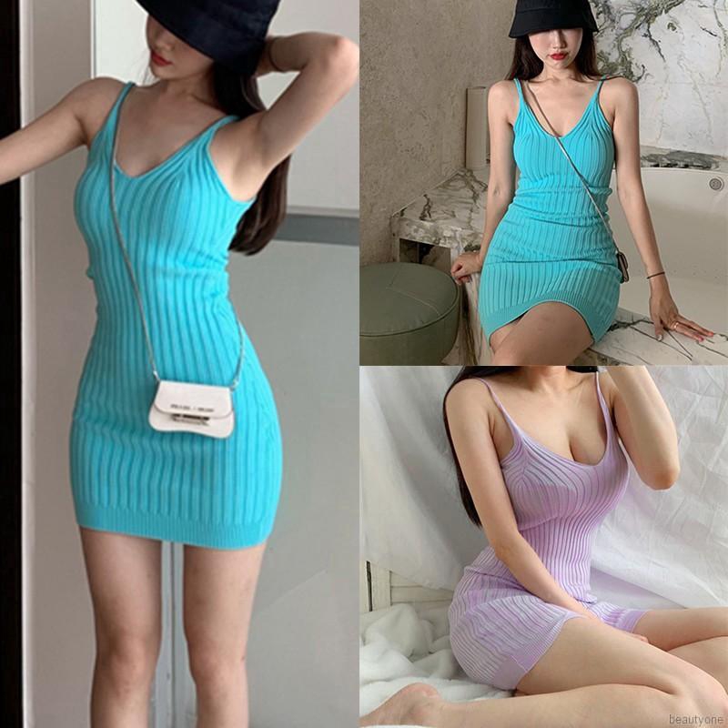 Đầm Body Dệt Kim Thiết Kế Cổ Chữ V Quyến Rũ | BigBuy360 - bigbuy360.vn