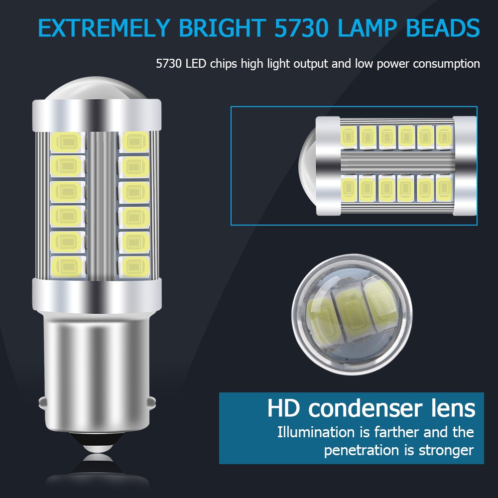 1 Bóng Đèn LED 33 Bóng 1157 BAY15D 1156 BA15S BAU15S 7440 T20 P21W Cho Xe Hơi
