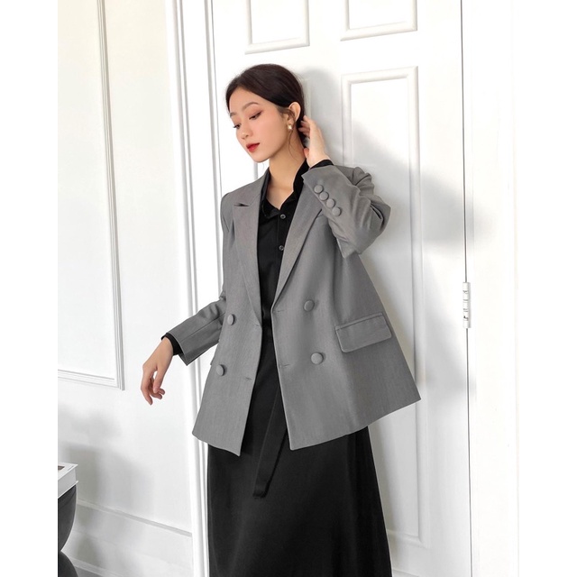 ZIEL Áo blazer nút vải may 2 lớp