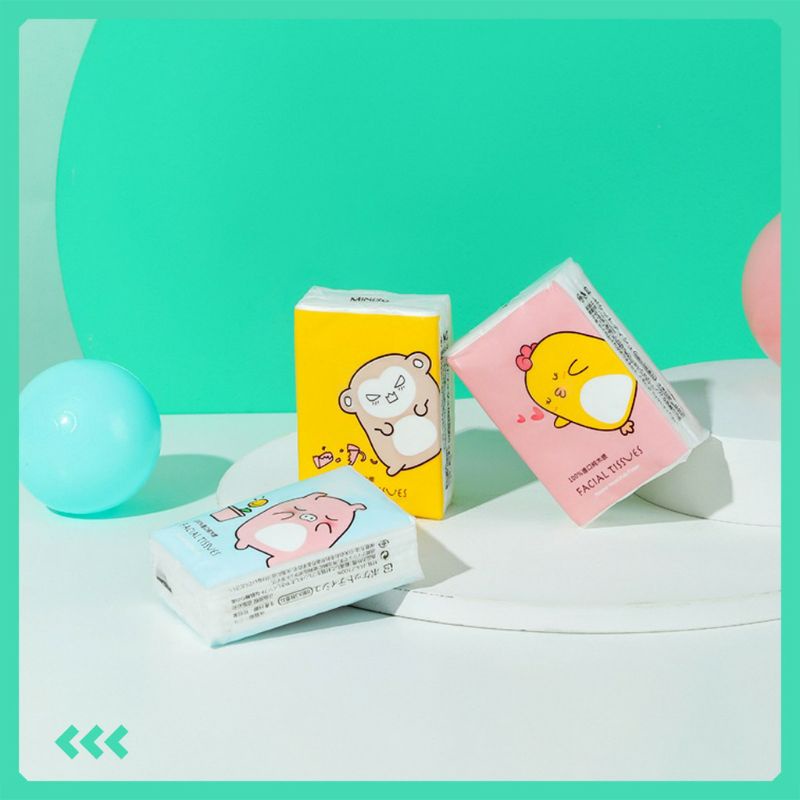 Khăn giấy lụa Miniso bỏ túi Z- cartoon 18 gói - Hàng Chính hãng