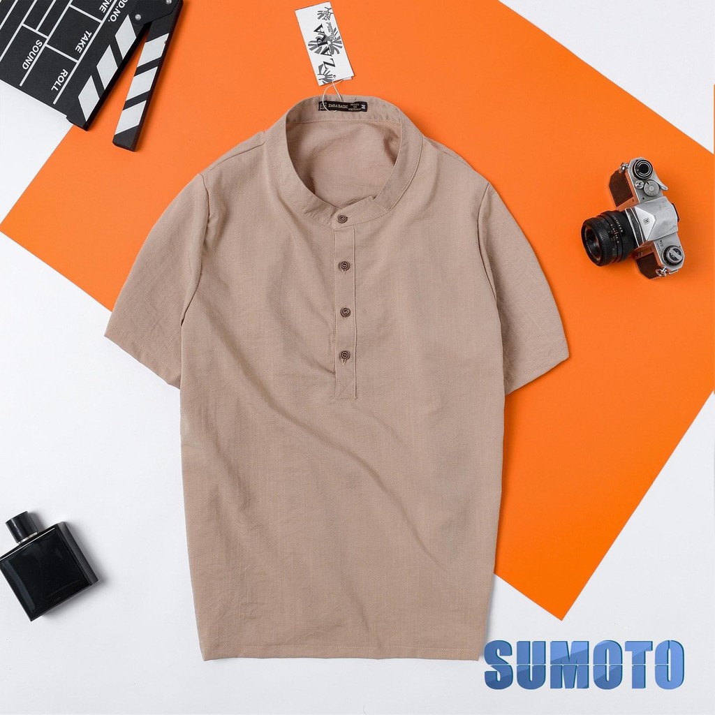 Áo Đũi Nam Cộc Tay Cổ Tàu, Chất Đũi Thái, Form Chuẩn Mặc Mát Lạnh | BigBuy360 - bigbuy360.vn