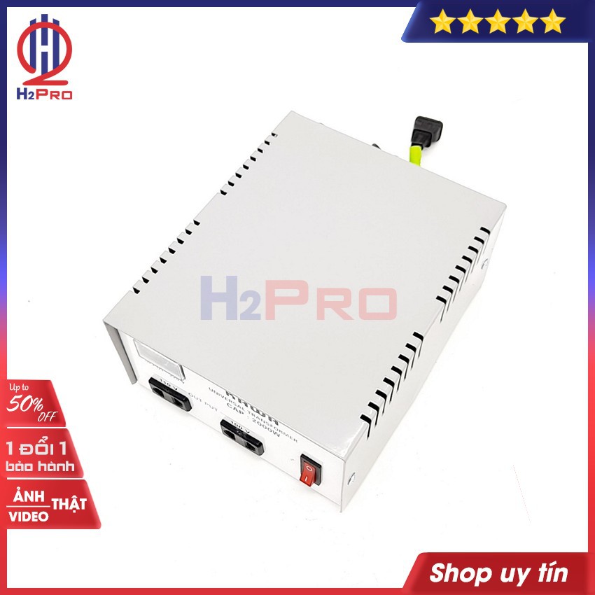 Bộ đổi nguồn 220V sang 110V-100V hoặc đổi nguồn 110V sang 220V KAWA H2Pro 2000W cao cấp, chất lượng cao-an toàn