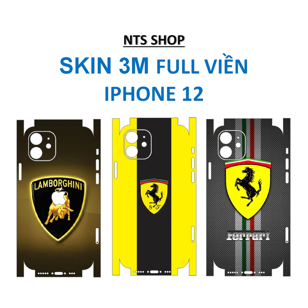Skin 3M dán full lưng viền Iphone 12