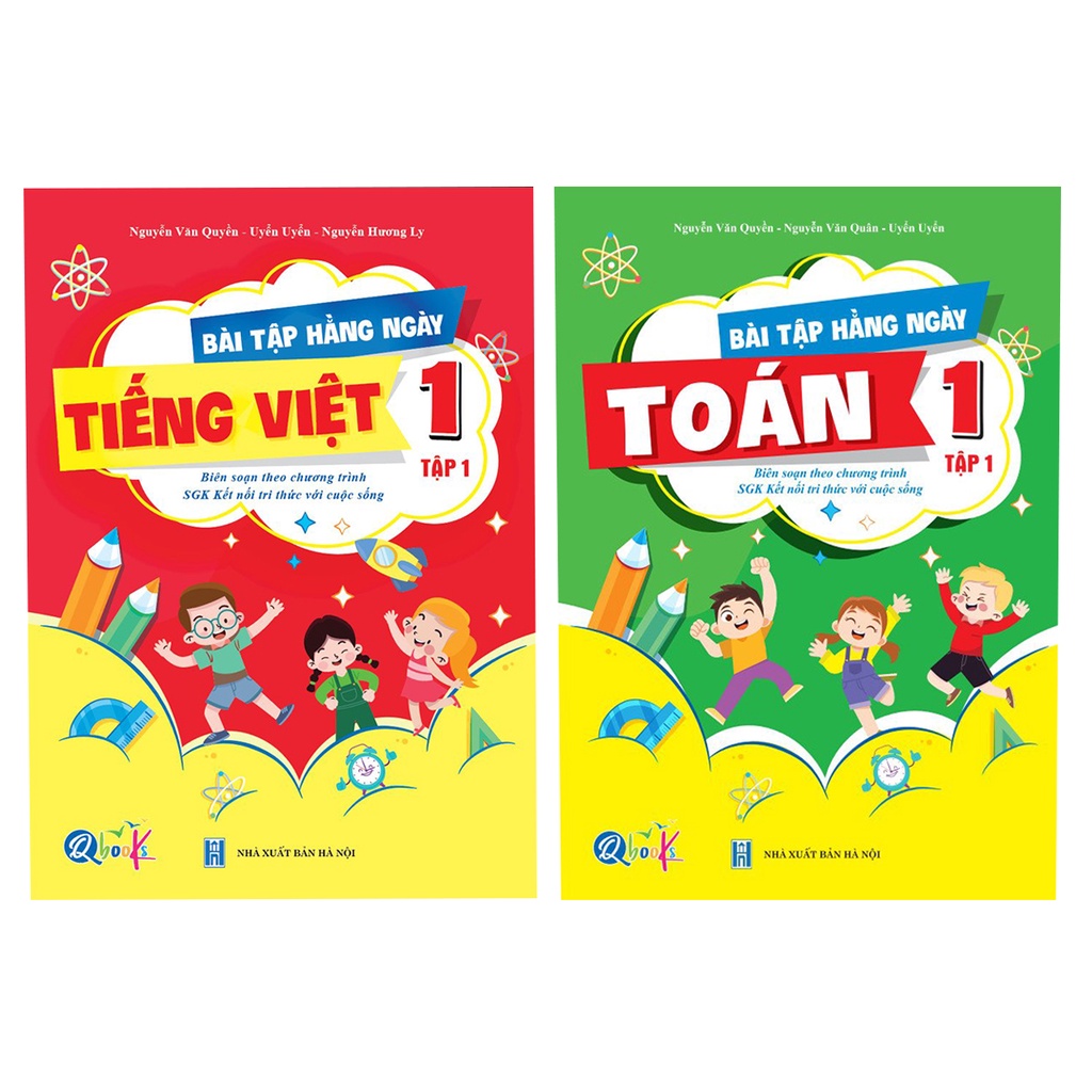 Sách - Combo Bài Tập Hằng Ngày Toán Và Tiếng Việt Lớp 1 - Tập 1 - Kết Nối Tri Thức (Bộ 2 Cuốn)