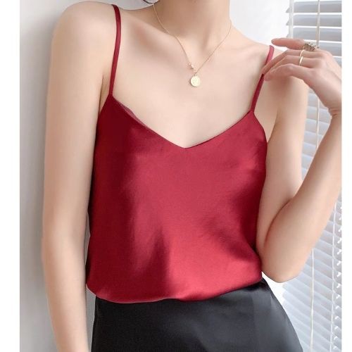 [FREESHIP & SALE 50%] Áo hai dây lụa satin cổ tim Fkaro | BigBuy360 - bigbuy360.vn