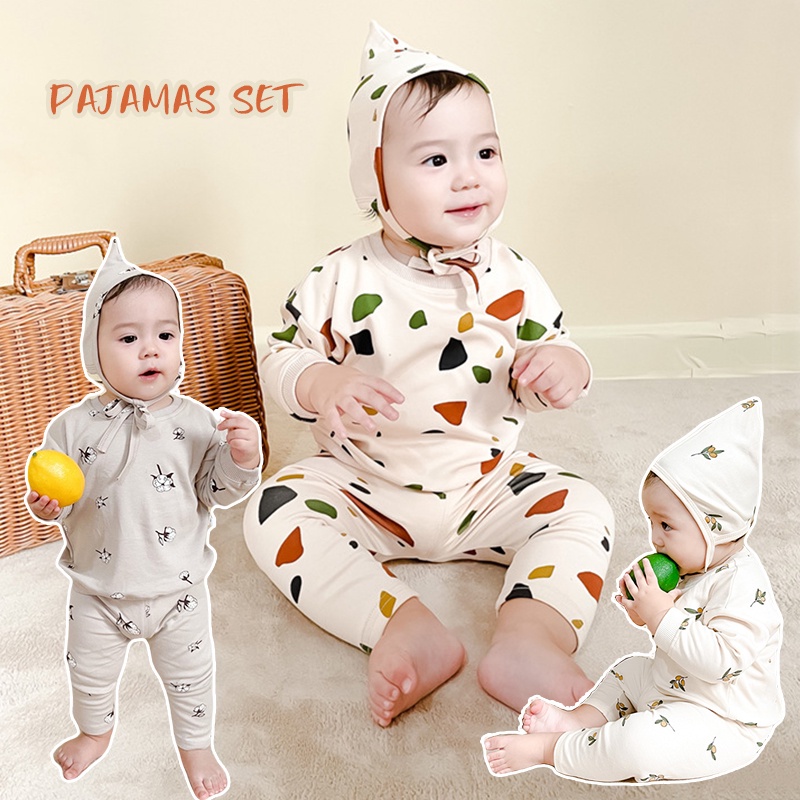 Bộ quần áo ngủ chui đầu bằng cotton cho trẻ sơ sinh