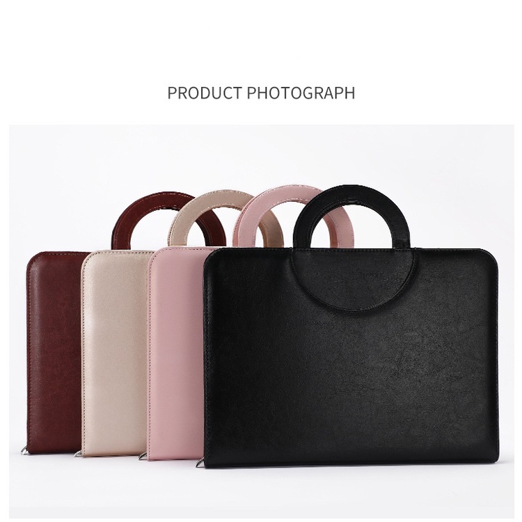 Cặp DA đựng iPad, tài liệu đa năng khổ A4_tích hợp máy tính_Min Leather C09