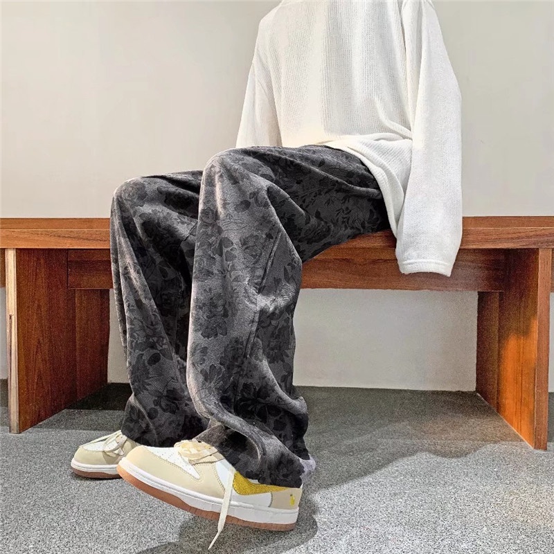 Quần Nhung Ống Rộng Thời Trang Retro Nhật Bản Dành Cho Nam / Size M-3XL / 2 Màu