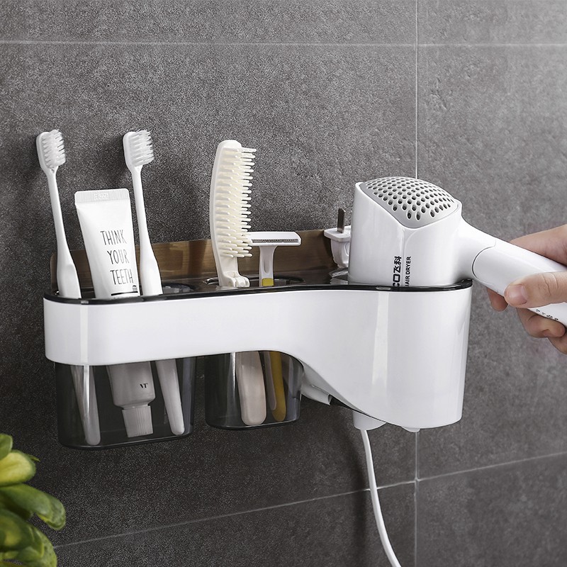 kệ nhựa dán tường nhà tắm để máy sấy bàn chải kem đánh răng