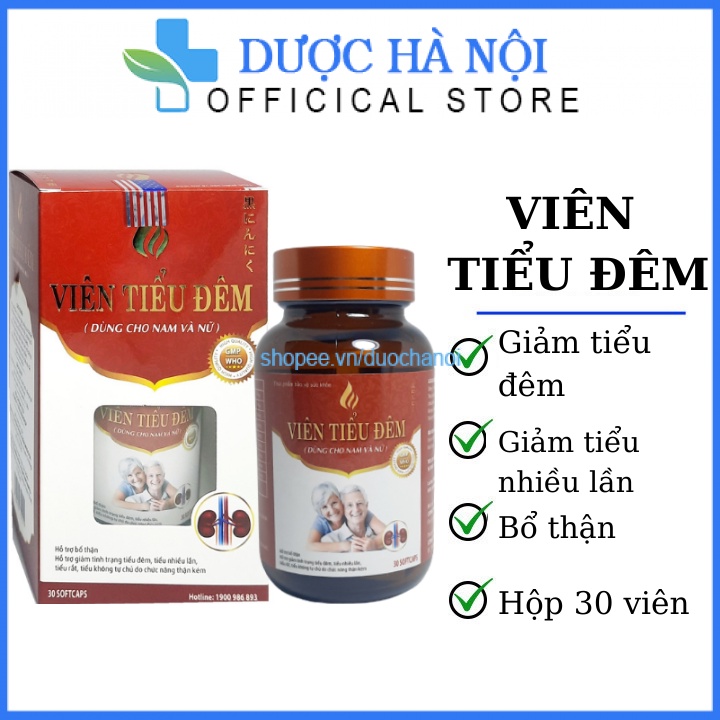 Viên Tiểu Đêm nam nữ - tăng cường chức năng thận, Hỗ Trợ Giảm Tiểu Đêm, Tiểu Són, Tiểu Nhiều Lần ( hộp 30 viên)