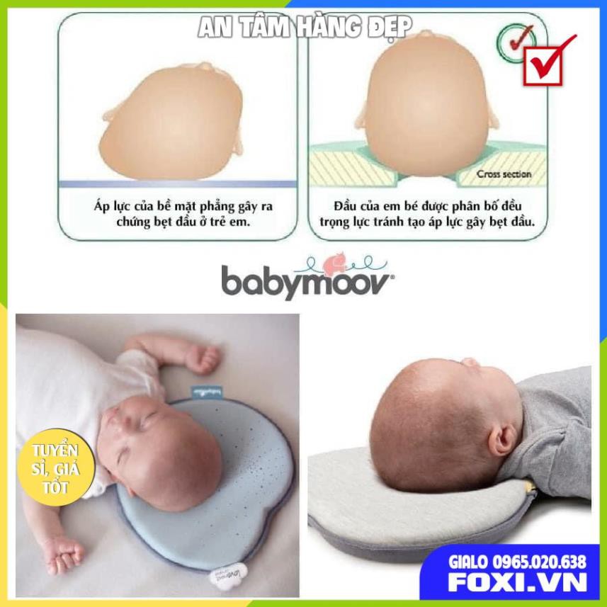 Gối chống bẹt đầu Lovenest Babymoov-Phù hợp với mọi loại giường-nôi-cũi-xe đẩy-Giúp bé ngủ sâu giấc hơn và thoải mái hơn