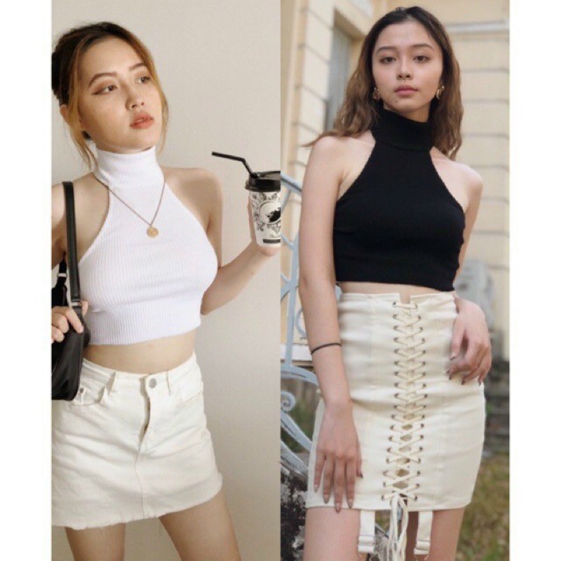 Áo yếm cổ lọ bỏip vải loại 1 - ảnh thật ls