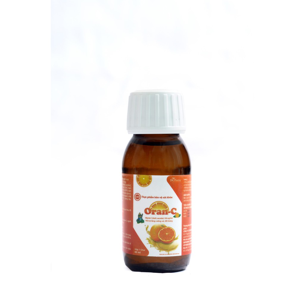 Siro Vitamin C trẻ em ORAN-C 60ml - Siro tăng cường đề kháng dành riêng cho trẻ hay ốm vặt, viêm mũi, viêm họng, ho, đờm