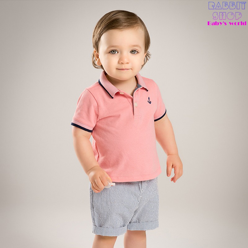 Bộ quần áo cho bé trai cộc tay cho bé áo thun cotton polo quần short công tử [MH15]