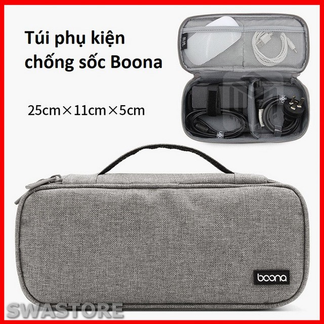 [Vải chống nước] Túi chống sốc đồ công nghệ hãng Boona dáng dài (size 25cm)