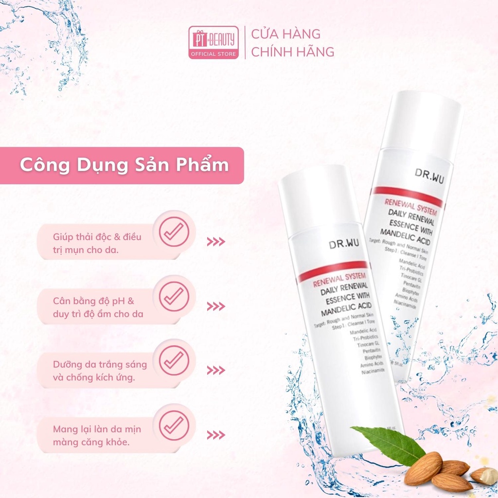 Toner MA giúp làm sạch sâu, tái tạo da Dr wu Toner Mandelic Acid 150ml