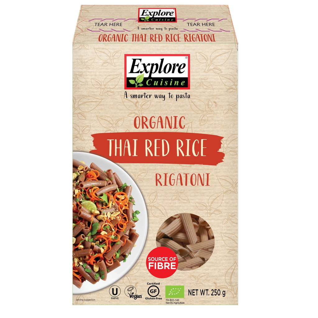 Nui Ống Gạo Lức Đỏ Hữu Cơ Explore Cuisine (250g) - Explore Cuisine Red Rice Rigatoni (250g)