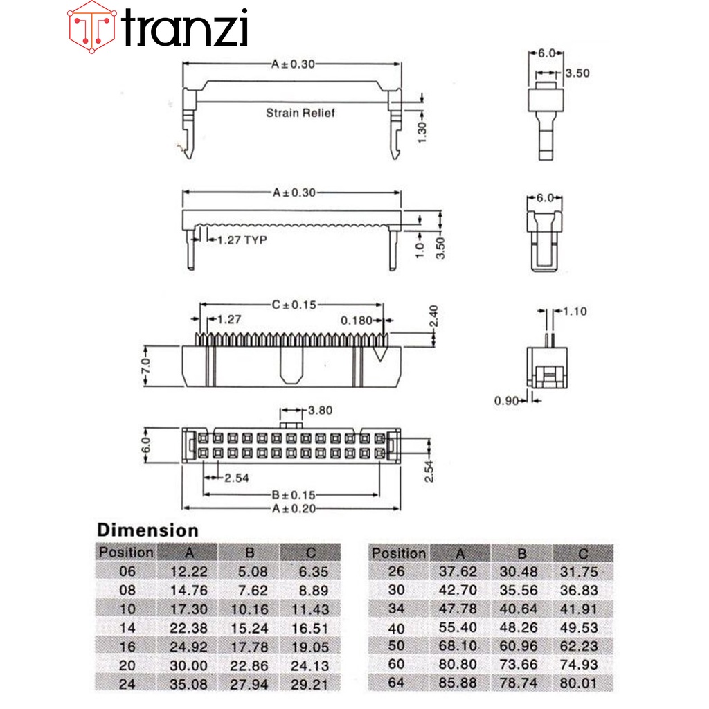 Đầu dập cáp 2.54mm IDE IDC 2x3P 2x4P 2x5P 2x6P 2x7P 2x8P 2x9P 2x10P 2x12P 2x13P 2x15P 2x17P 2x20P 2x25P FC đen