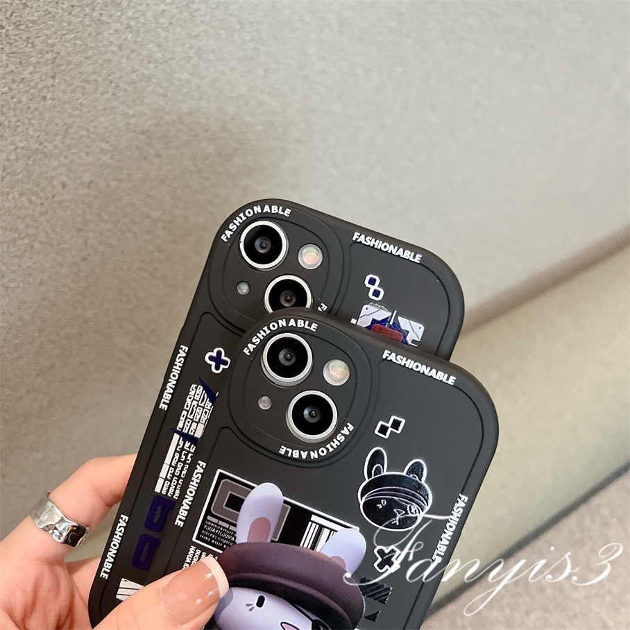Ốp Điện Thoại Mềm Trong Suốt Họa Tiết Thỏ Phong Cách Hip Hop Cho iPhone 13 12 11 Pro Max X XR Xs Max 8 7 6 6s Plus SE 2020