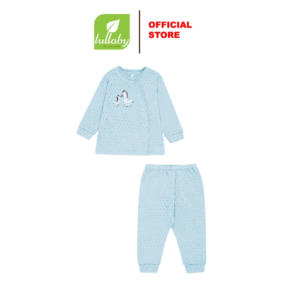 LULLABY Bộ quần áo cài lệch dài bo tay NH335M