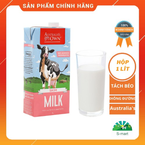 Sữa Tươi Tách Béo Không Đường Australia's Own 1 lít