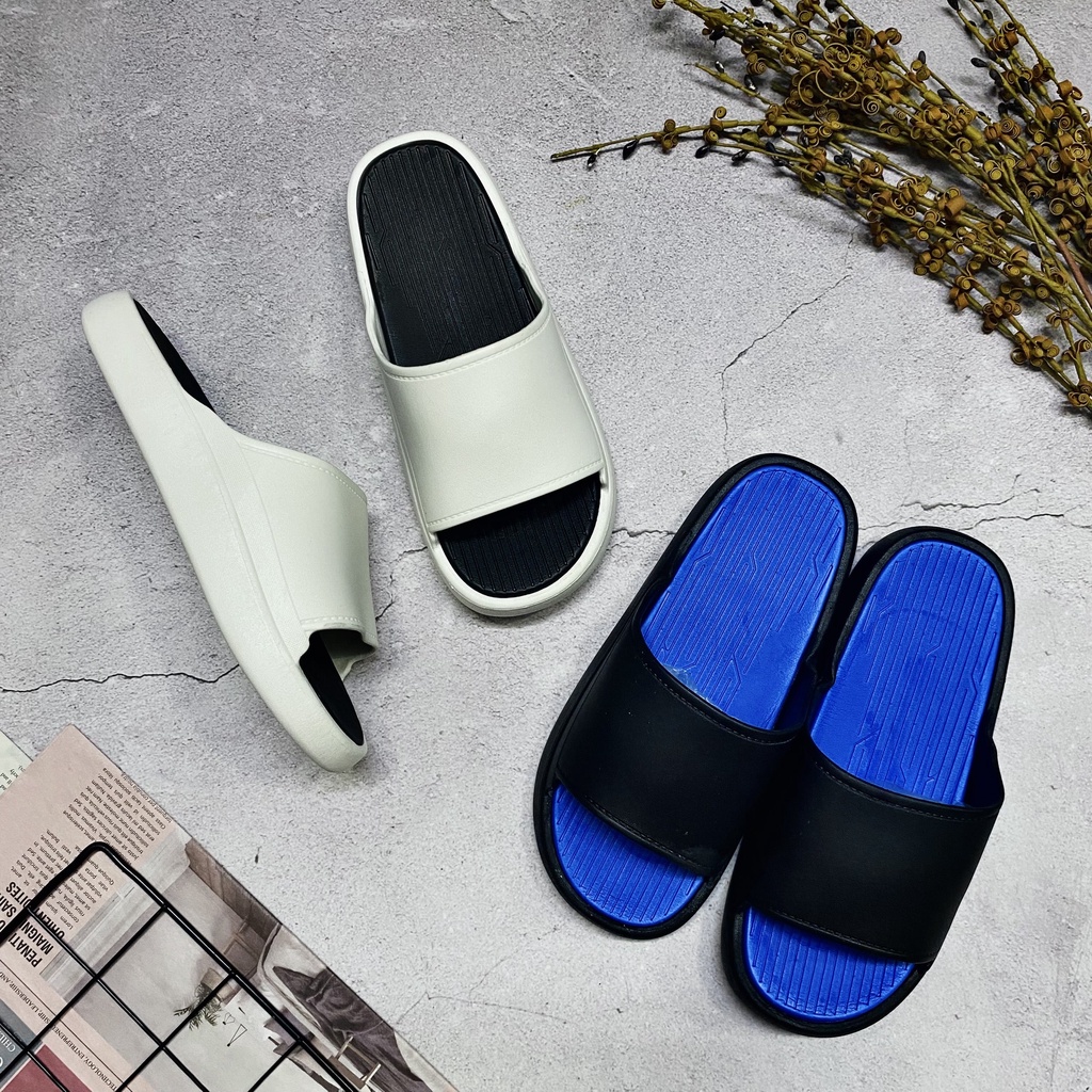Dép quai ngang thời trang unisex phối màu đơn giản trẻ trung siêu êm chân đi nước thoải mái - TT394