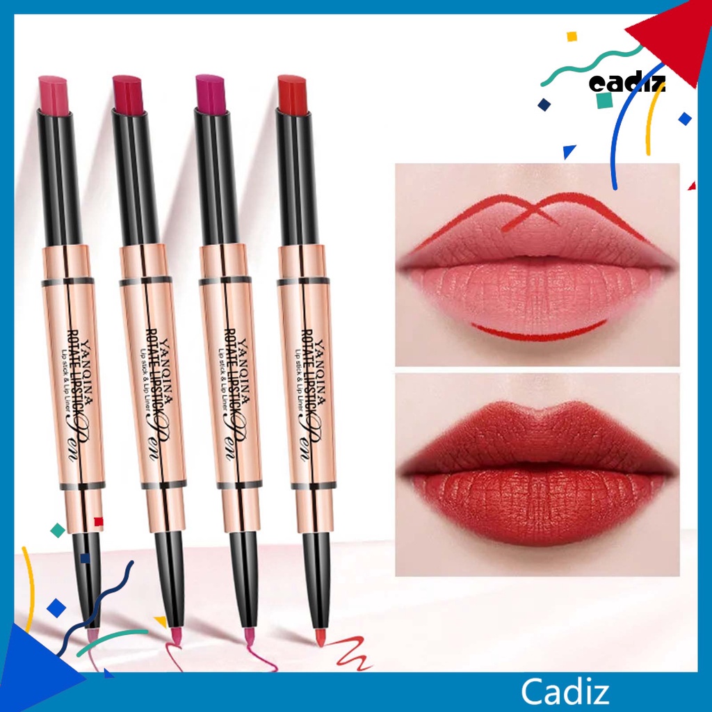 Bút Kẻ Viền Môi Hai Đầu Màu Lì Chống Thấm Nước Đa Năng 1.7g