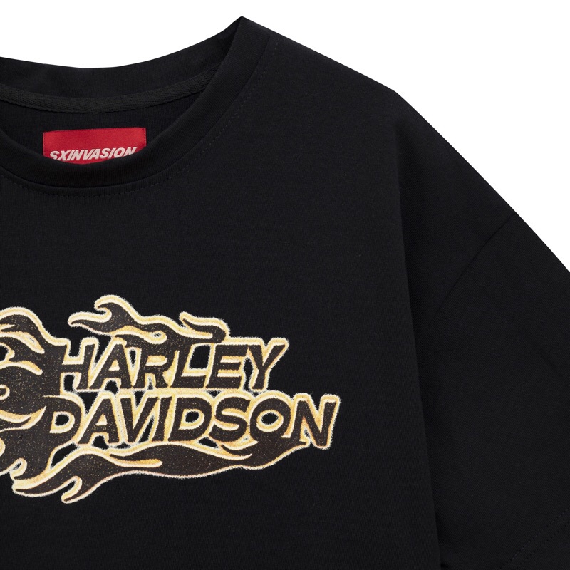 Áo croptop in hình cổ điển HARLEY DAVIDSION