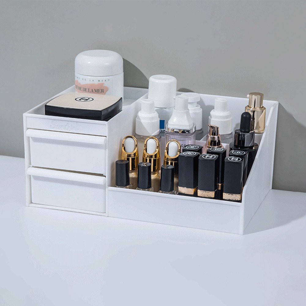 kệ mỹ phẩm để bàn trang điểm, hộp đựng đồ trang điểm makeup bằng nhựa cao cấp sk363