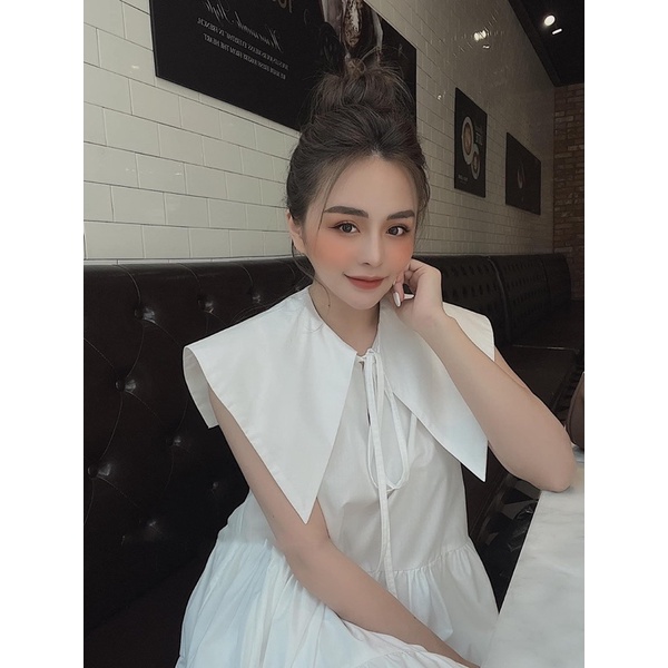 VÁY ĐẦM NỮ MAXI CỔ CHỜM VAI BẢN LỚN