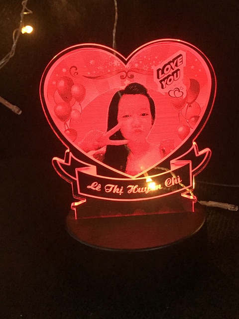 Đèn ngủ led 3d khắc hình ảnh chân dung theo yêu cầu DLT0001