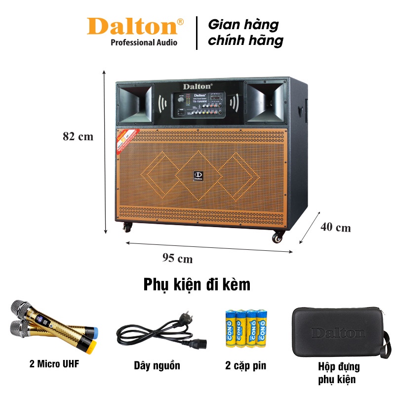 Loa karaoke công suất lớn Dalton TS-15A6000, 2200W, Bass loa 4 tấc - HÀNG CHÍNH HÃNG