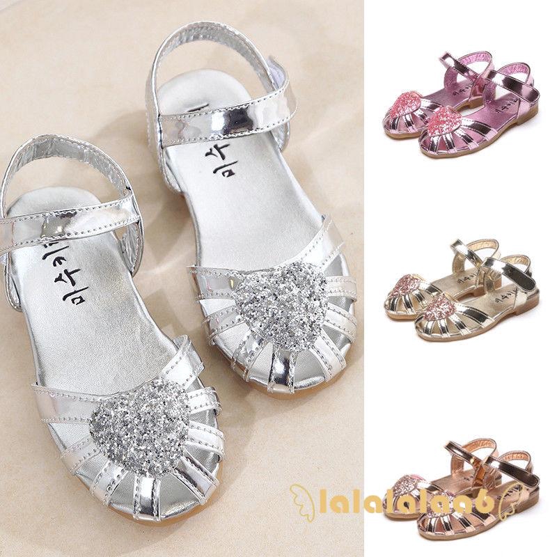 Giày Sandal Đế Bằng Phong Cách Công Chúa Cho Bé Gái