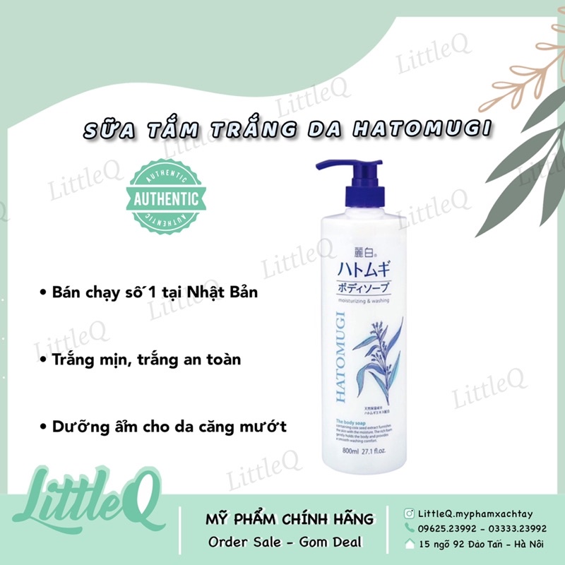 SỮA TẮM TRẮNG DA HATOMUGI NHẬT BẢN 800ml