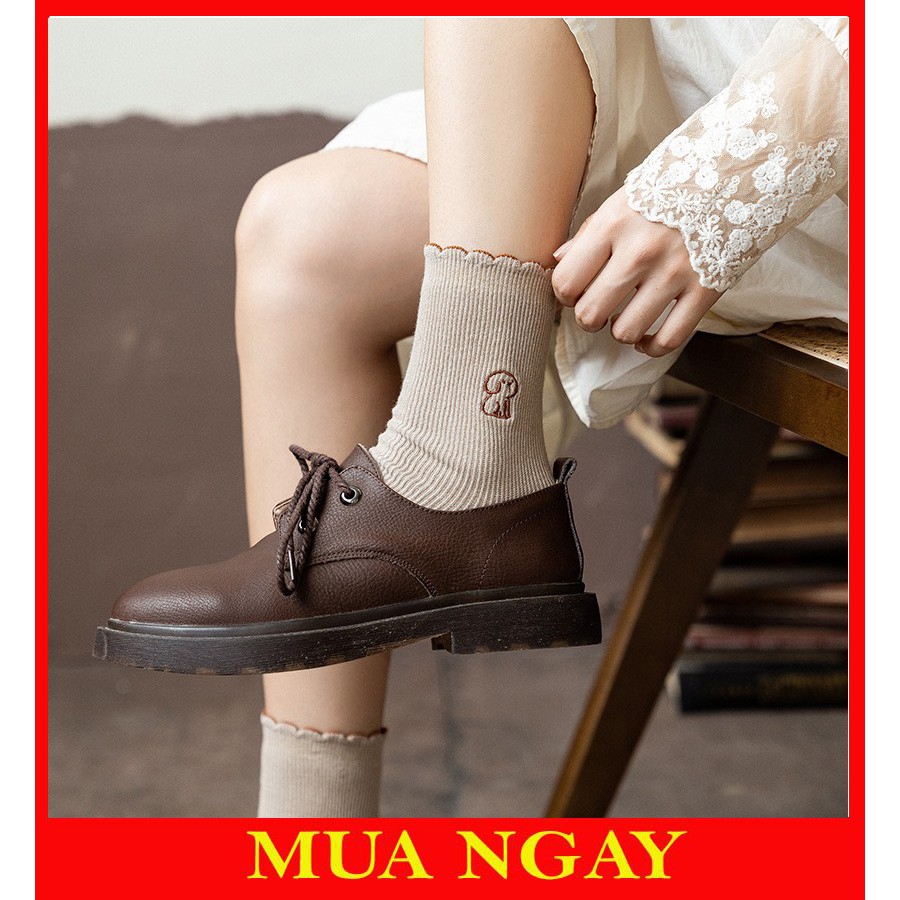 Tất Bèo Nữ Cổ Cao Thêu Hình Cún Ngồi Đáng Yêu TN70