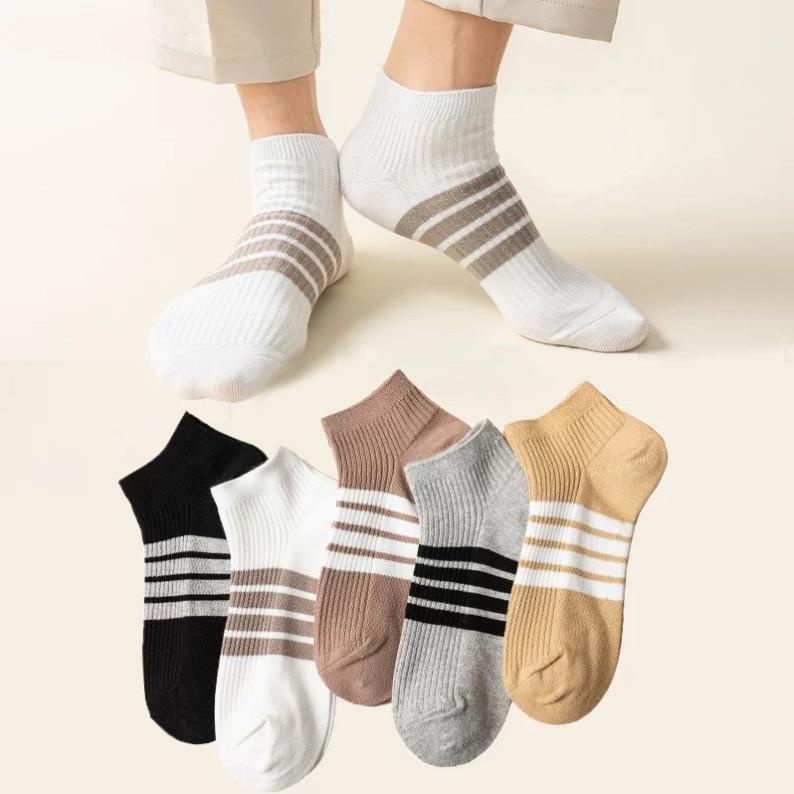 Tất nam nữ kẻ ngang cổ ngắn Cradin thể thao thời trang cao cấp khử mùi kháng khuẩn