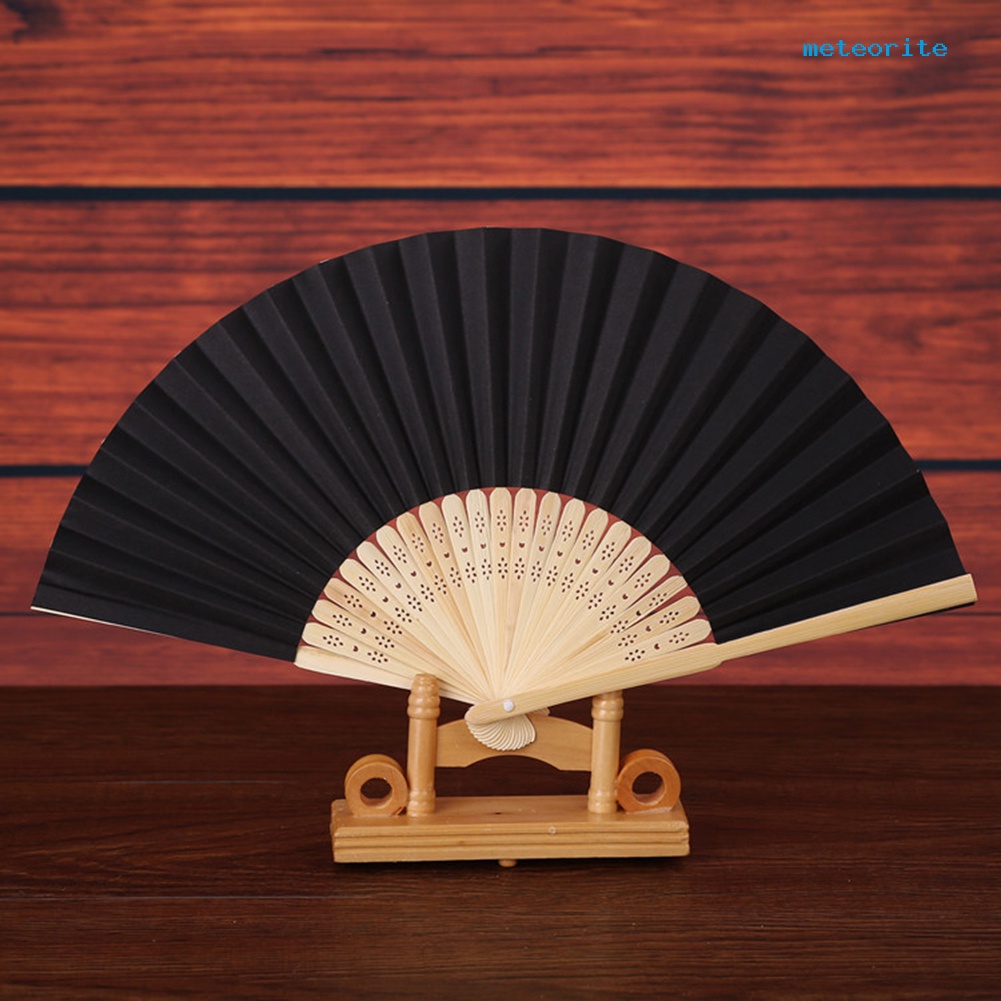 Quạt Giấy Tre Cầm Tay Dạng Gập Phong Cách Trung Hoa Dùng Làm Quà Tặng DIY