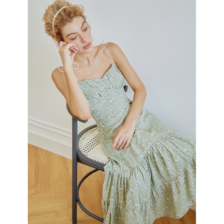 COCO SIN - Đầm 2 Dây Hoa Xanh | BigBuy360 - bigbuy360.vn