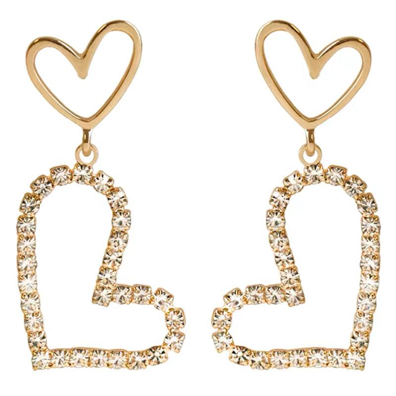 Bông Tai Mạ Bạc 925 Hình Trái Tim Phong Cách Hàn Quốc