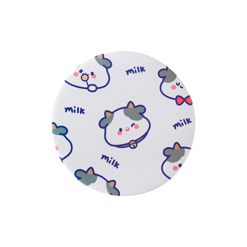 Gương Trang Điểm Cầm Tay Hình Bò Sữa Hoạt Hình Dễ Thương