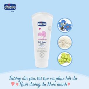 Kem dưỡng ẩm chứa Omega và vitamin E Chicco 100ml (CHÍNH HÃNG) CHO BÉ
