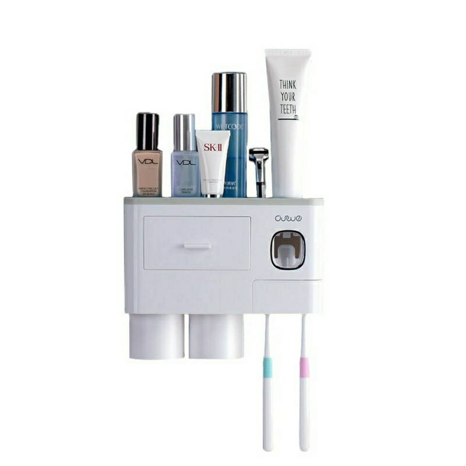 kệ lò vi sóngđời Hộp đựng bàn chải đánh răng, không cần đục lỗ, treo tường, bóp kem đánh răng tự động | BigBuy360 - bigbuy360.vn