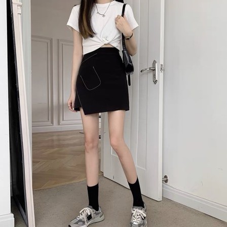 Chân Váy Chữ A Ngắn Túi Chéo Chỉ Nổi Fullsize Ulzzang CV25 | BigBuy360 - bigbuy360.vn