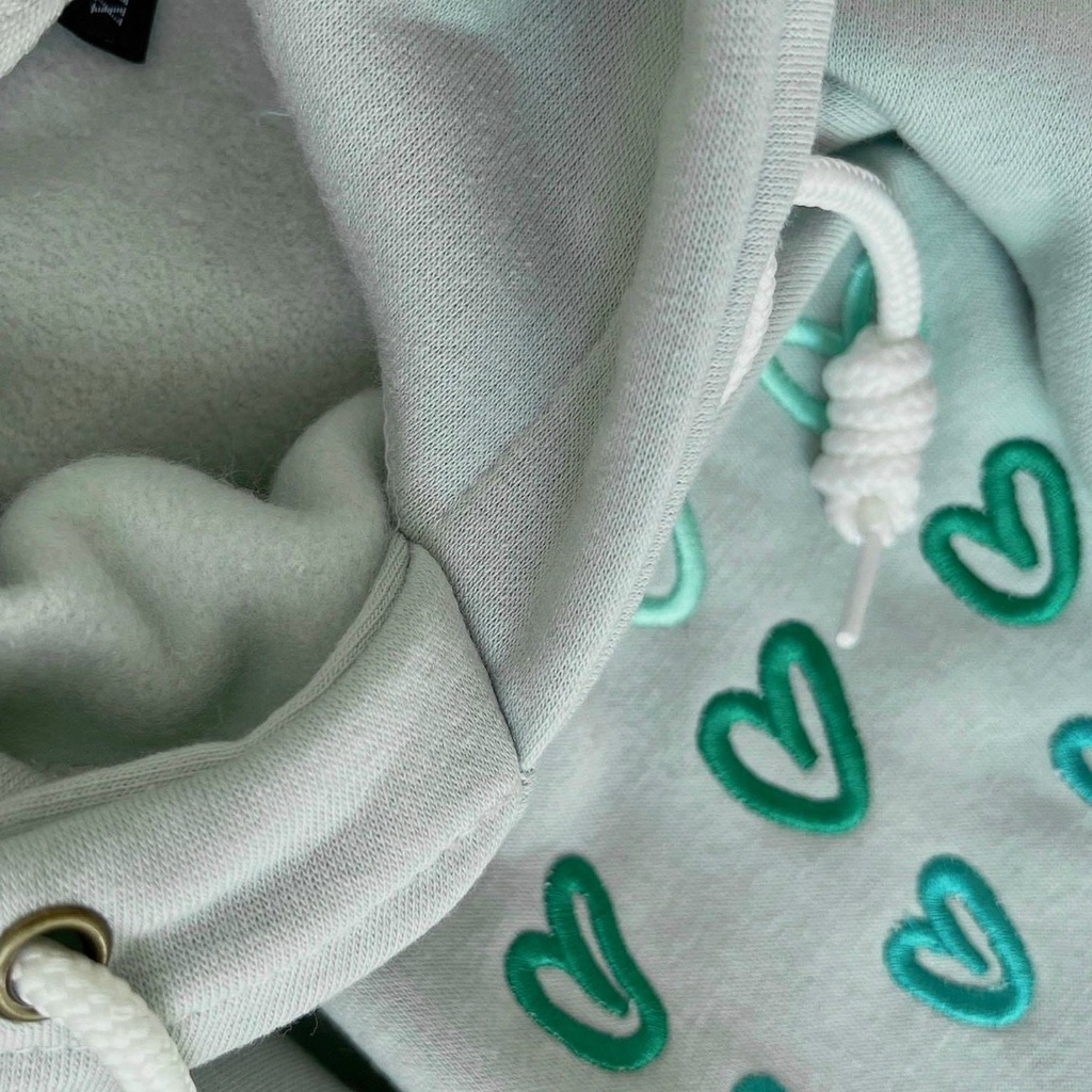 Áo Khoác Nỉ Form Rộng Thêu TIM Unisex Nam Nữ